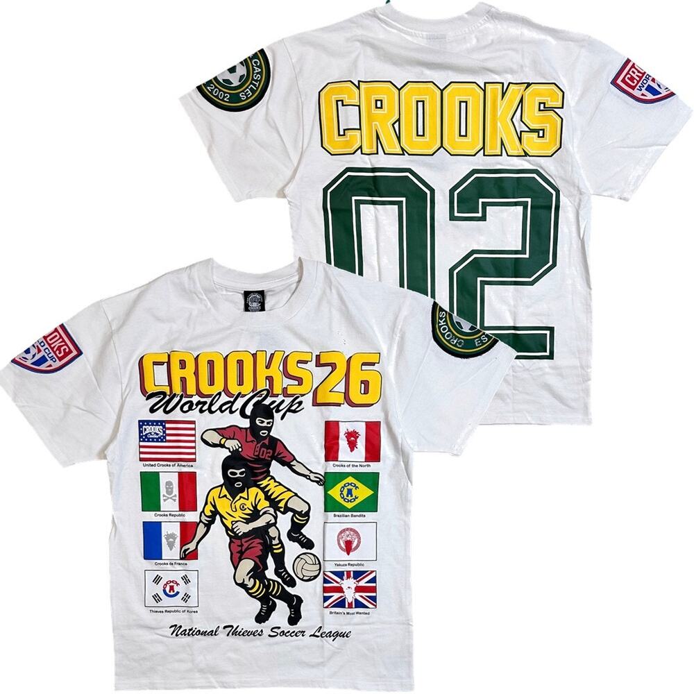 Crooks & Castles Men's T-Shirt Heavyweight Relaxed Fit World Cup Soccer Tee